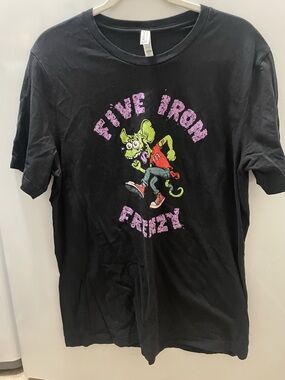 Five Iron Frenzy Black T Shirt Green Mouse Ska Punk Dancing Size XL